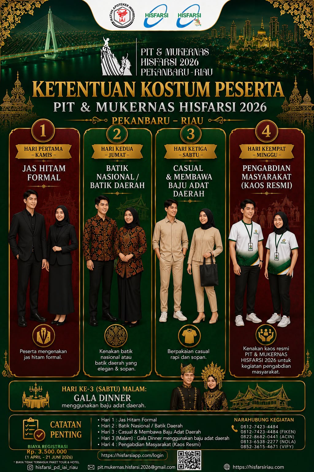 Ketentuan Kostum Peserta PIT dan MUKERNAS HISFARSI