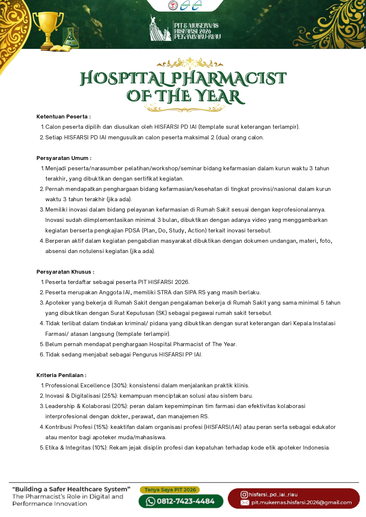 Hospital Pharmacist of The Year